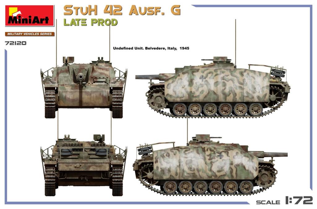 Miniart StuH 42 G Late Production Plastic Model MA72120 1/72 Ausf. (Tank)