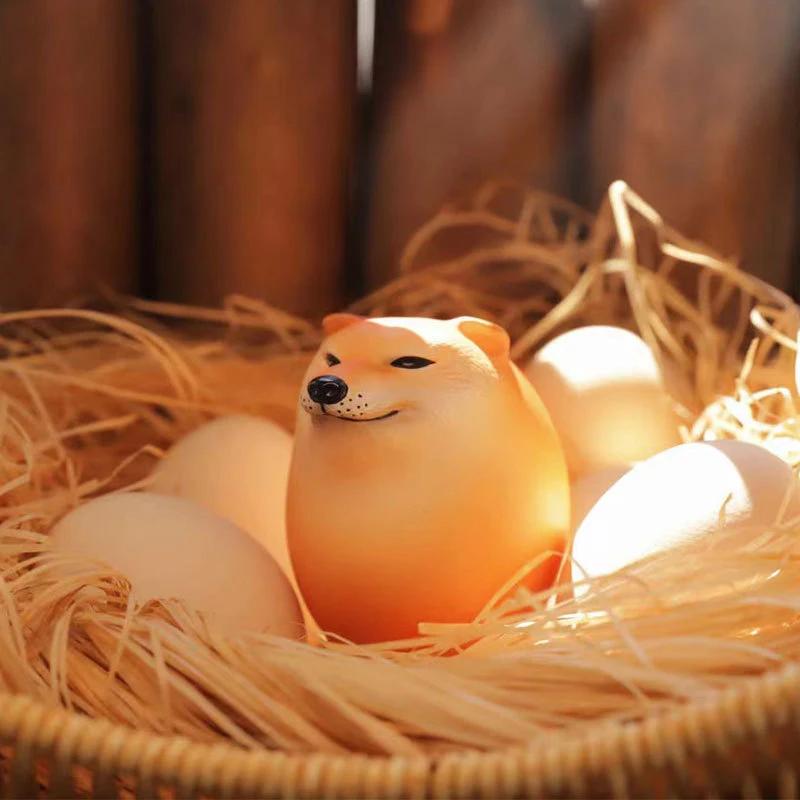 Dog & Egg Decorations Creative Shiba Inu Realistic Egg Shape Desk Decor for Home Offices Fun Christmas Gifts Home Decor Figurine