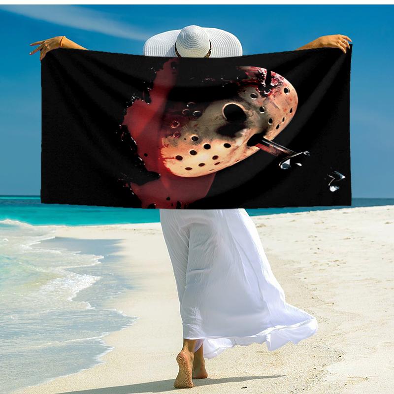 Ultra-Soft Beach Towel with Friday the 13th Theme,Ideal for Pool - Camping, Diving - Perfect Travel Essential, Vibrant Beach Towel.