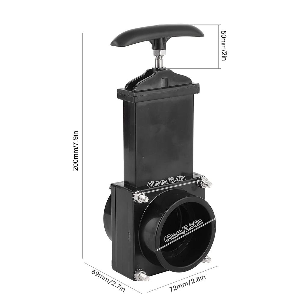 Yctze 50mm RV Drain Valve Dump Wastewater Sewer ABS for Campers Outdoor Accessories Dump Valve