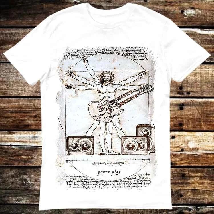 Da Vinci The Guitarist Hilarious Novelty Saying T Shirt 6310 4XL
