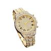 Full diamond Roman literal steel strap watch temperament business quartz watch hip hop style full diamond bracelet set men and w