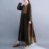 Real early autumn new retro age-reducing ethnic style round neck long-sleeved pendulum dress women