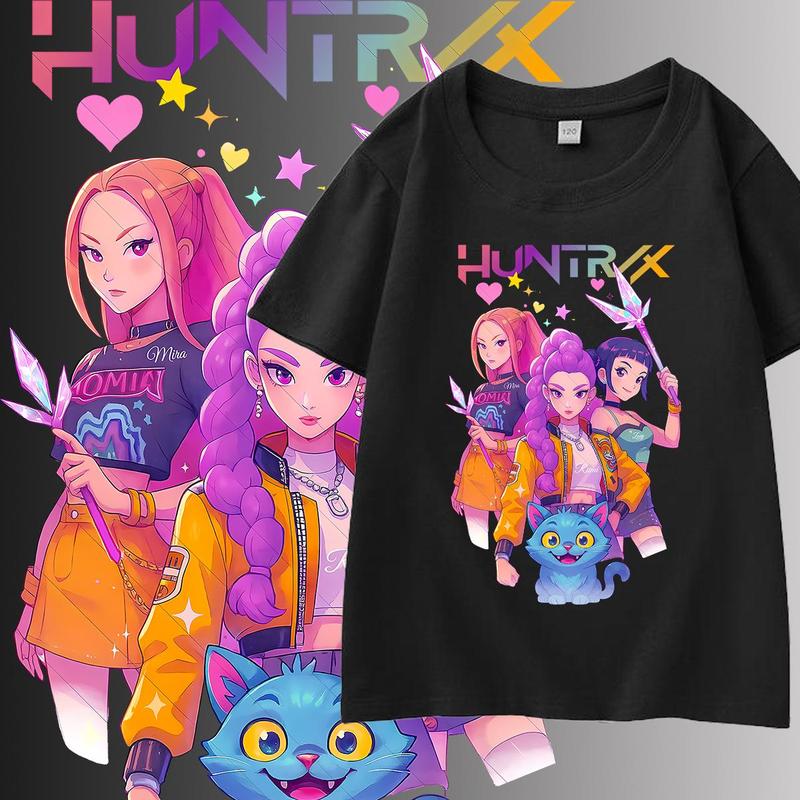 Derpy Tiger Kpop Demon Hunters Shirt for Kids Baby Girl T-Shirt Cute Tiger Cartoon Clothes 2025 Hot Movie Print Soft