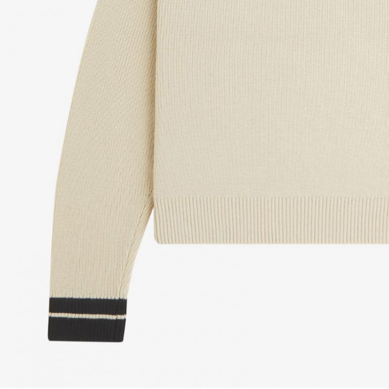 Fred Perry [womens] Half Zip Knit   Oatmeal Afpf2438134 691