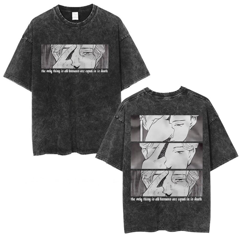 Vintage Washed Anime Vinland Saga Thorfinn Karlsefni T Shirt Mens Women Clothing Fashion Street Casual Cotton Oversized Tshirts