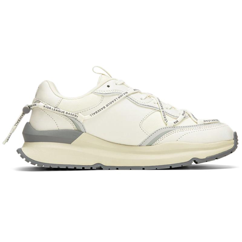 MLB Chunky Runner Cushioning, Slip Resistant, Abrasion Resistant, Breathable, Support Low Top Casual Shoes Unisex Ecru Sneakers 3ASHCRR3N-43WHS