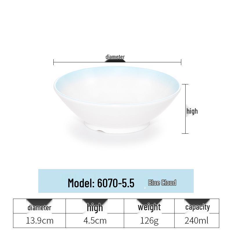 Imitation Porcelain Melamine Ramen Bowl - Large Douli Hat Design for Soup, Mala Tang, Rice Noodles
