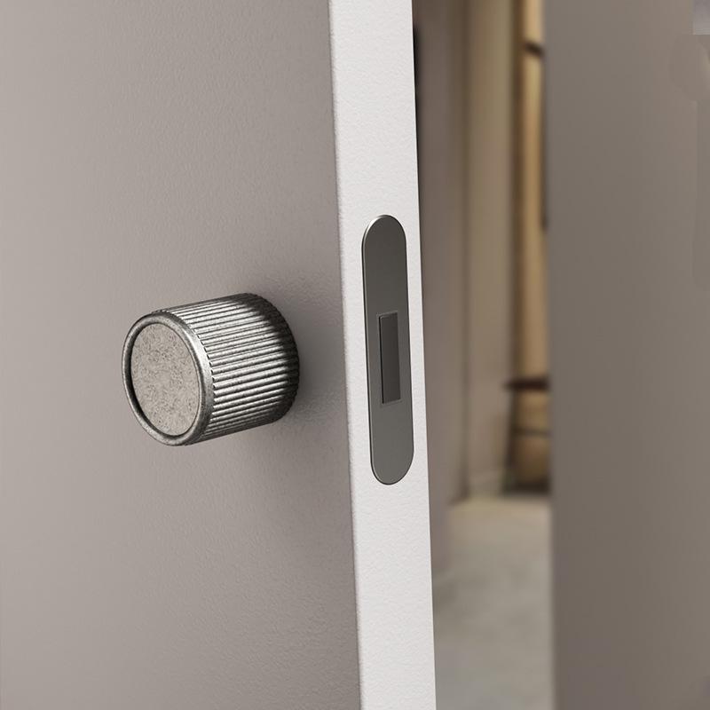 

Spherical Minimalist Hidden Door Lock: Invisible, Keyed, Single-Sided for Bedroom Interior, No Handle
