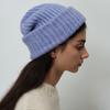 New knitted solid-color wool hat women's versatile big head circumference cold hat knitted to keep warm and show the face, small ear protection, popul