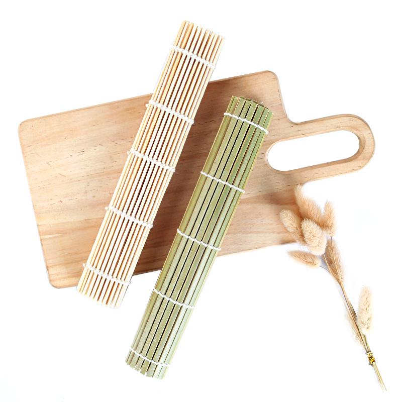 Bamboo Sushi Rolling Mat - Green Skin Sushi Roll Tool for Japanese Seaweed and Rice Ball Crafting