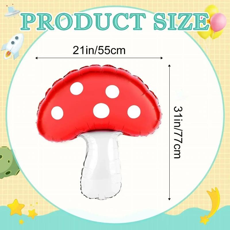 Mushroom Foil Balloon, Inflatable Cute Party Decoration for Baby Shower Wedding Birthday and Forest Plant Theme Events Decor