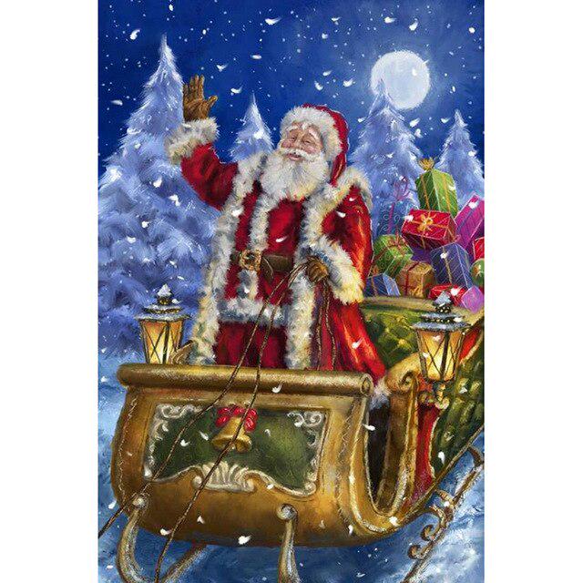 15 Ciondoli 5D Diamond Painting Natalizi – Kit Fai Da Te Con Babbo Natale Per Bambini E Adulti