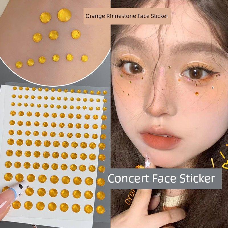Music Festival Makeup Face Pasters Butterfly Ornament Star Moon Stick-on Crystals Concert Face Sticker Ornament Ornament Rhinestone Bright Diamond