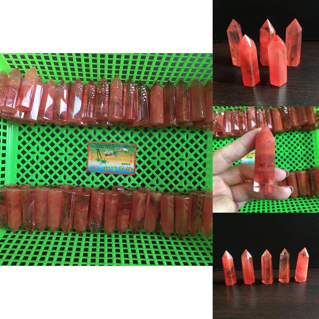 Rare Stunning Red Quartz Crystal Single Terminated Wand For Unique Healing Decor