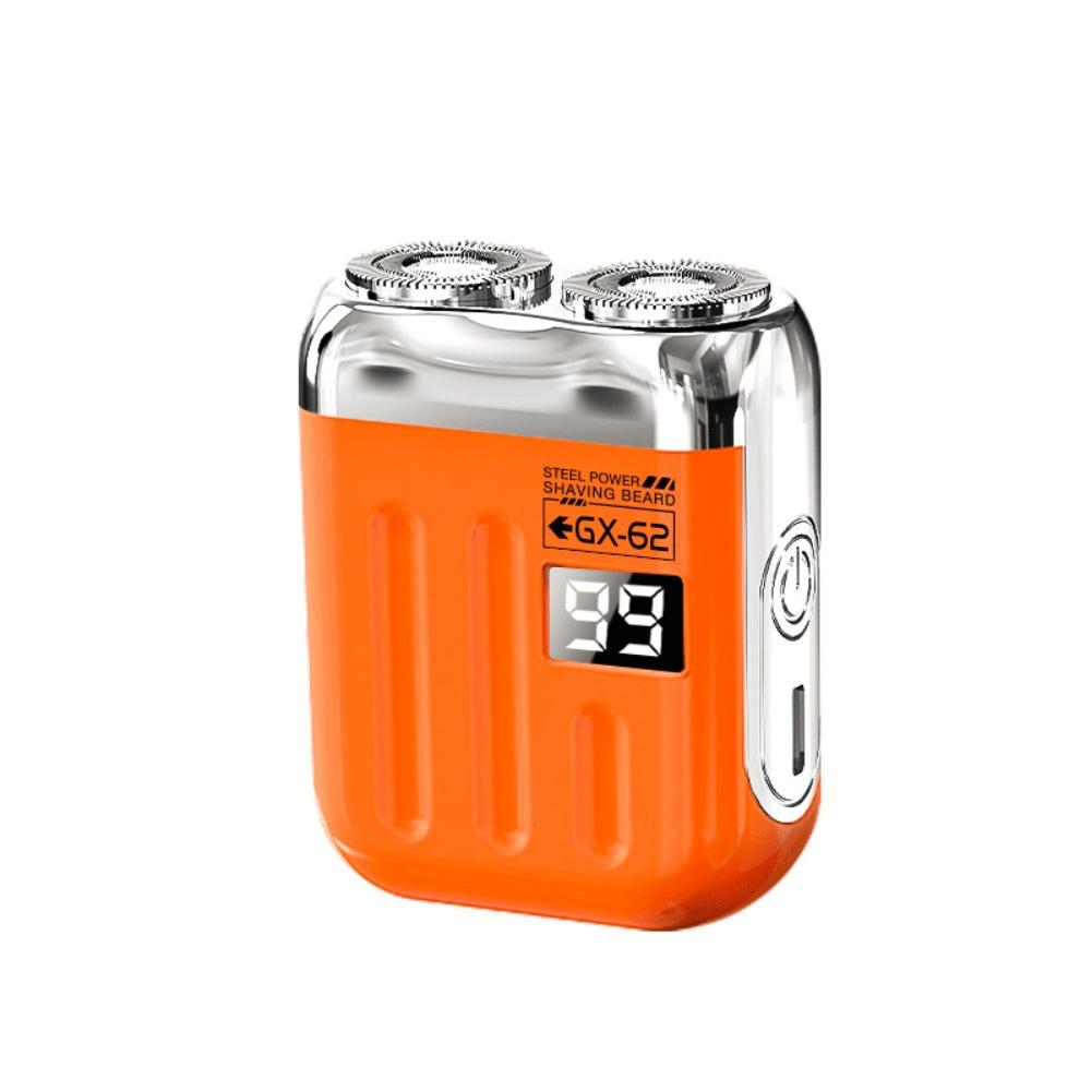 Умная мини-электробритва, перезаряжаемая, магнитная, мужская, водонепроницаемая, триммер для лица и бороды, для путешествий оранжевый