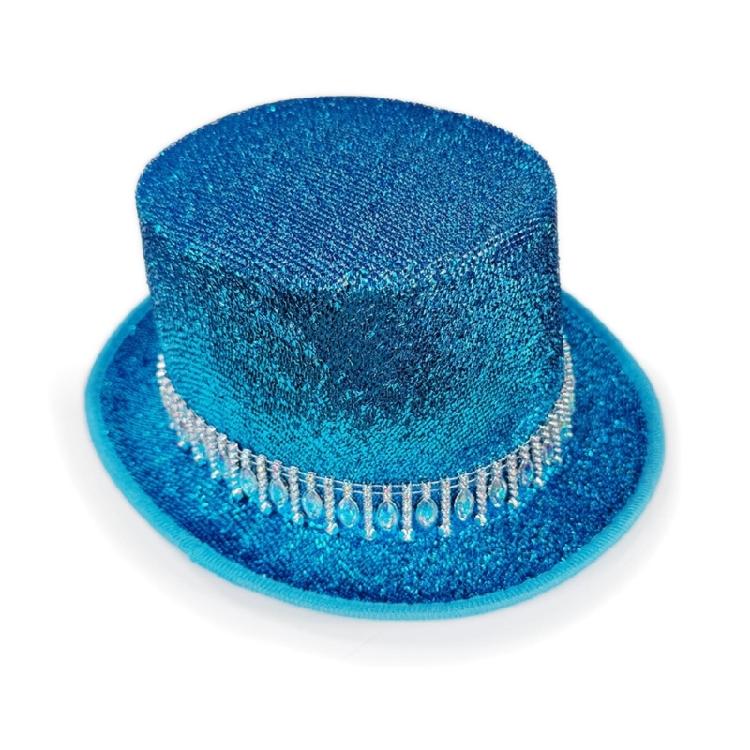 Eye Catching Rhinestones Tall Hat Cosplay Hat Stage Show Hat Halloween Costume Ceremony Hat Evening Party Magicians Hat