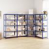 Day and Night - Day and Night Shelving 5 Levels 4 Units Steel and Blue Plywood