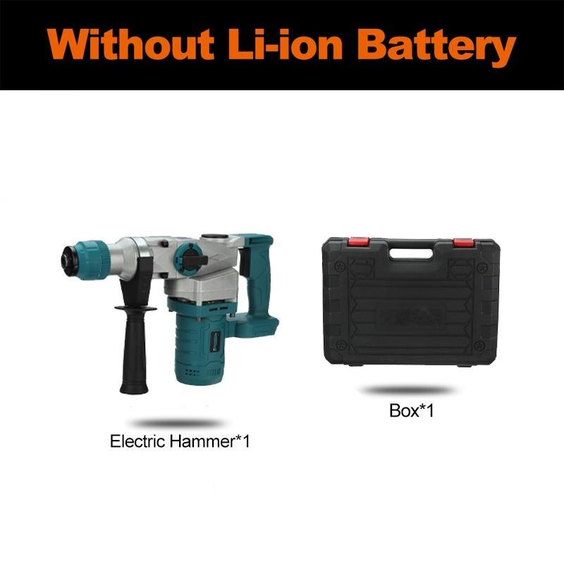 

Бесщеточный Электрический Роторный Молоток Отбойный Молоток Аккумуляторный Перезаряжаемый Молоток Ударная Дрель Перфоратор для Аккумулятора 18 В 2 В 1 2000 Вт Only machine