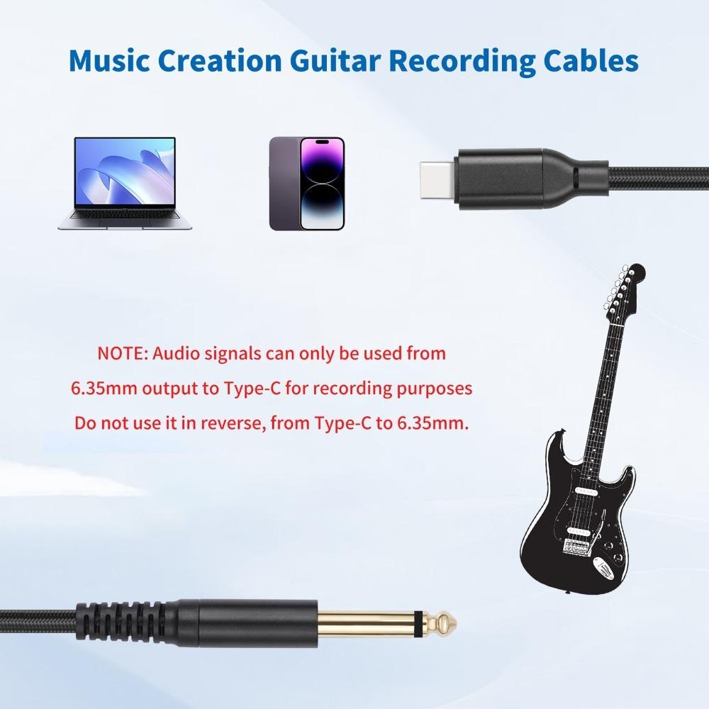 

Plug and Play USB C to 6.35mm Cable 1/4 Inch USB C to Male Adapter Cable USB C to TS Cable Speaker 1m/3.3ft