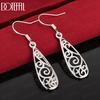 925 Sterling Silver Openwork Pattern Pendant Earrings - Beautiful Gift Jewelry