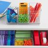 4 Piece Office Desktop Organizer Storage System Clear Plastic Desk Accessories Modular Design Office Home School Use