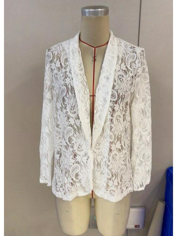 Europäische & Amerikanische 2025 Stilvolle Frühling/Sommer Einfarbige Spitze Jacke