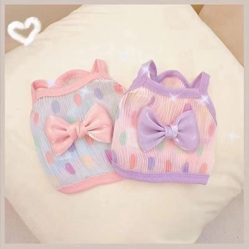 Chiffon sling vest, pet dog puppy summer cool sling vest breathable than bear teddy clothes