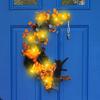 Halloween Moon Cat Wreath Simulation Hanging Pendant Autumn Rustic Crafts Spooky Halloween Decorations for Home Party