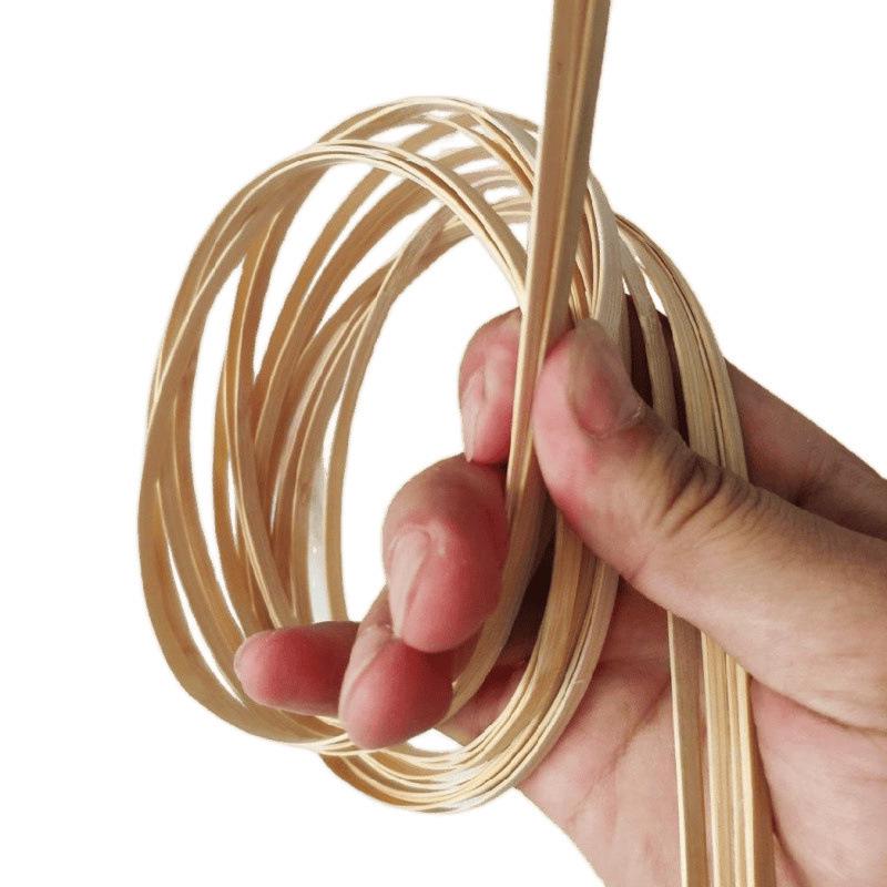 Yellow Skin Polished Bamboo Strips: Handmade Weaving Material for Crafts, Model Kites, and Decorations.