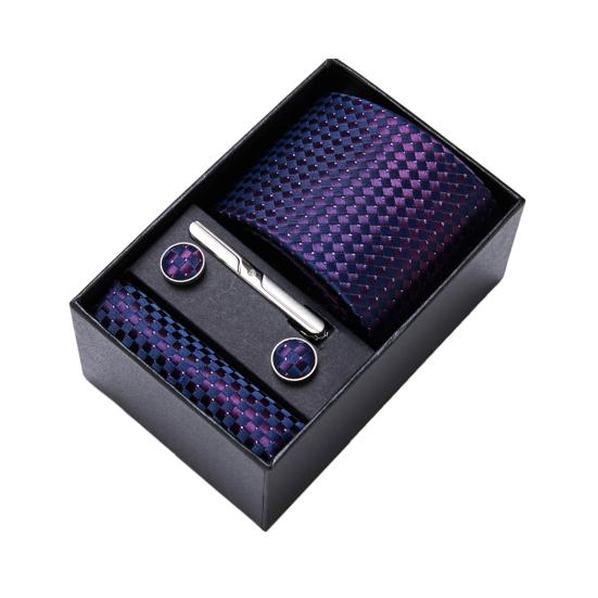 

5 шт./компл. шелковый галстук костюм комплект яркий цветной зажим для воротника карманный платок запонки комплект деловой свадебный наряд формальные аксессуары B