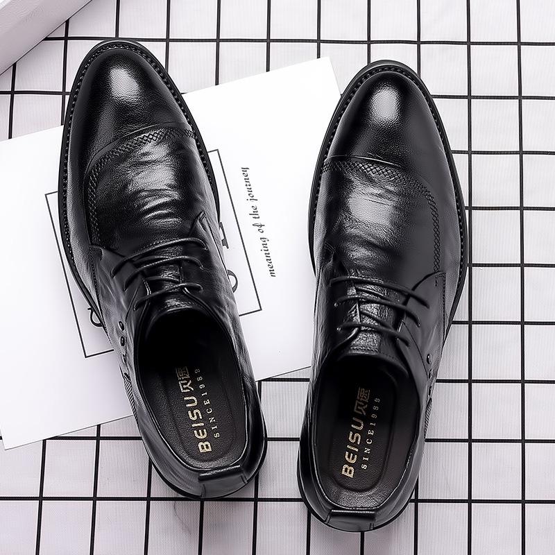 Herrenschuhe aus atmungsaktivem Leder im koreanischen Stil: Business, Casual, Formal, Hochzeit Weiche Sohlen
