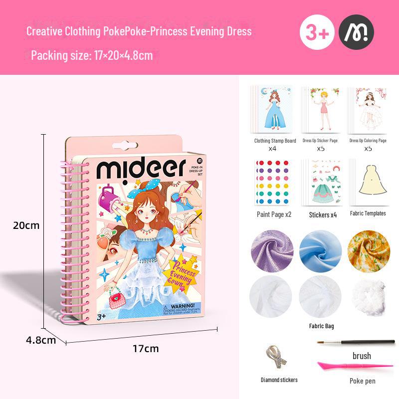 Samolepky s princeznou z fantazie Milu: Ručně malované převlékání a DIY umění pro malé holčičky