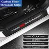 BGW1 4Pcs Carbon Fiber Car Front Door Sill Protector Strip Sticker for Renault Dacia Duster Sandero Logan Lodgy Stepway JOGGER SPRING