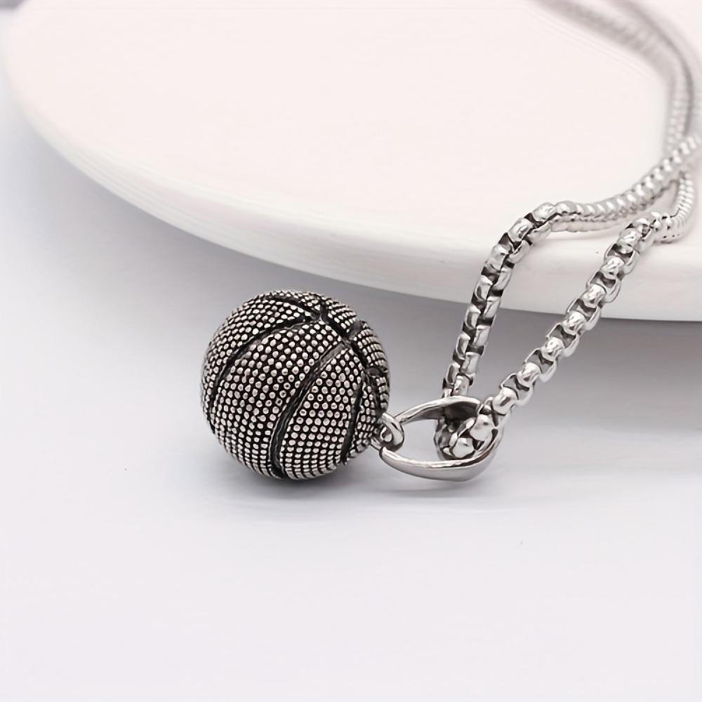 Fashion Dominant Basketball Pendant Men's Stainless Steel Basketball Necklace