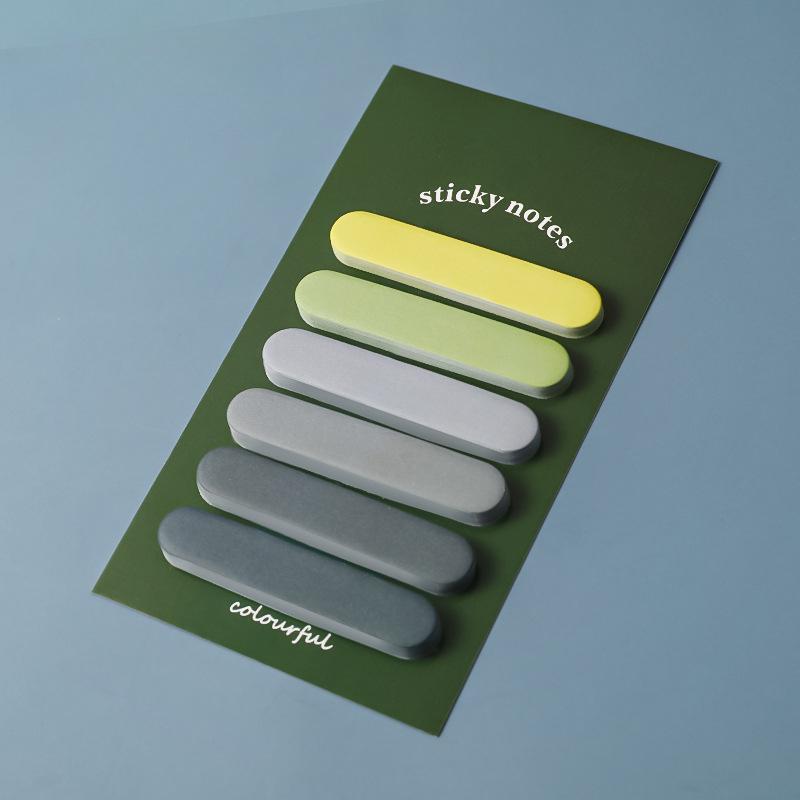 Solid Color Sticky Note Index Label Book Notebook Page Marker Paper Bookmark Tearable Waterproof Stationary Stickers