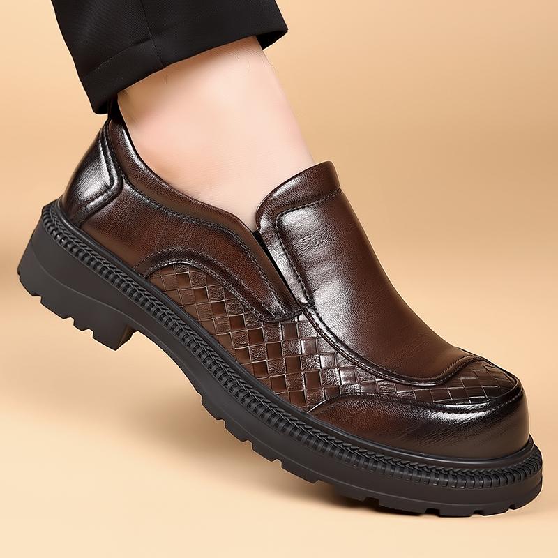 Slip On Business Men'S Leather Shoes Gentleman British Style Daily Office And Work Adult Luxury Shoes Black Classic