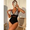 Sexy One Piece Swimsuit Women Mesh Strappy Plunge Swimwear Tummy Control Bathing Suits Beach Wear Monokini Swimming Suit