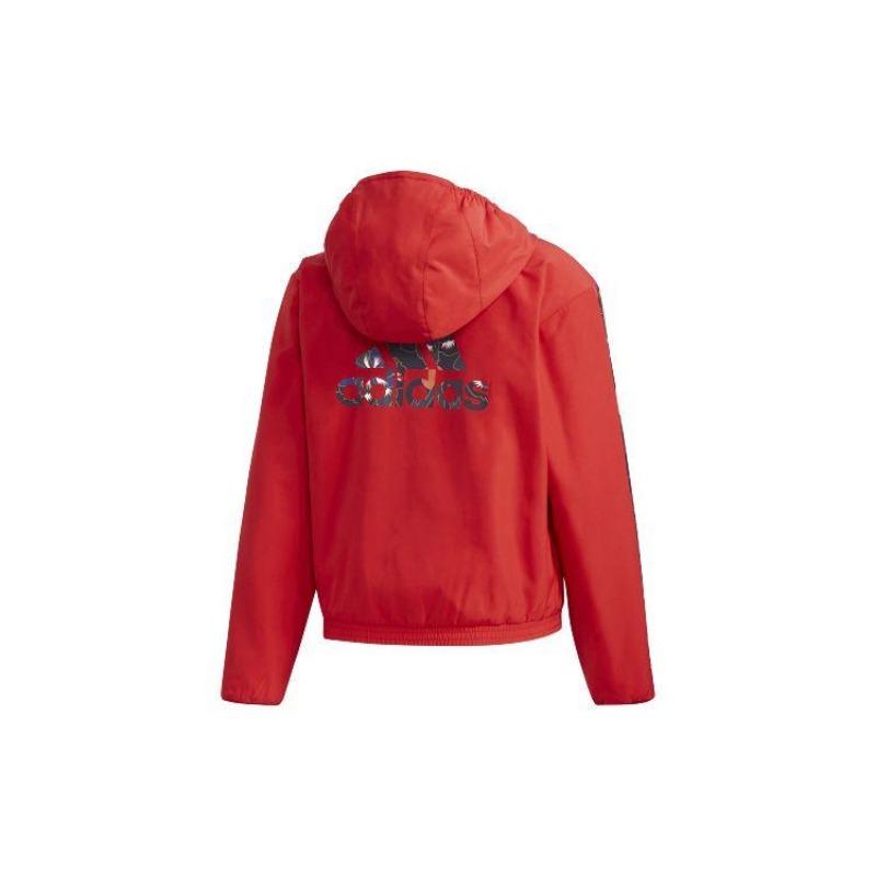 adidas Mic Warm Women's Red Floral Print Hooded Jacket GG0769