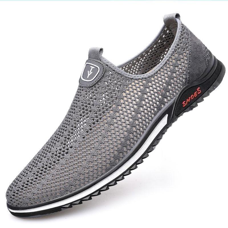 Summer Breathable Men's Mesh Shoes Soft-soled Mesh Shoes Casual Sports Shoes One-pedal Comfortable Lazy Shoes