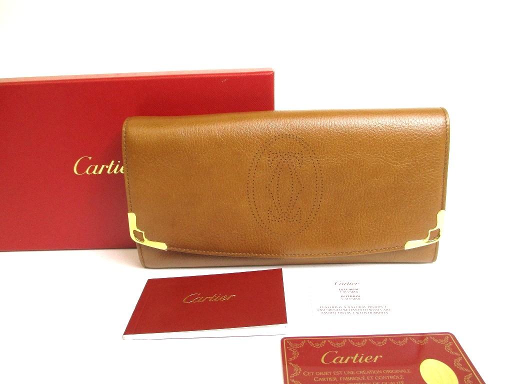 

Оригінальний Cartier Marcello de Cartier Коричневий шкіряний двоскладовий довгий гаманець #a737 Відновлений