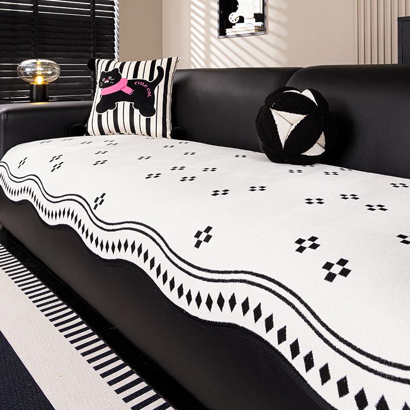 2025 new special-shaped sofa cushion, universal in all seasons, straight-breasted leather sofa seat cushion, fixed non-slip cover cloth towel