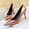 Fashion 2025 Women 8cm High Heels Pumps Plus Size 10.5 Pointed Toe Luxury Valentine Lady Shoes Low Heel Scarpins Yellow Green Blue Pumps