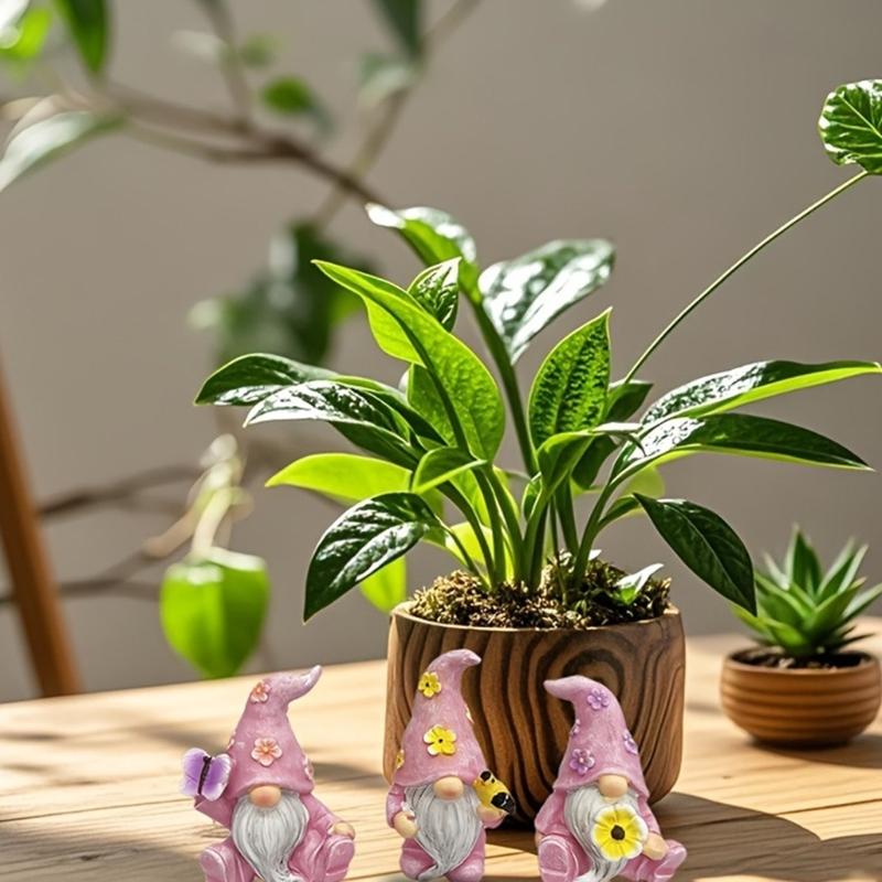 3Pcs Resin Garden Elves Statue Set Waterproof Resin Ornaments For Patios Yard Home Decoration