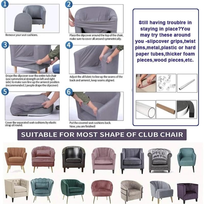 Žakárové potahy na vanové křeslo s potahem na sedák Potahy na jednomístnou pohovku Jednobarevné potahy na pohovku Křesla Slipcovers pro bar Domov