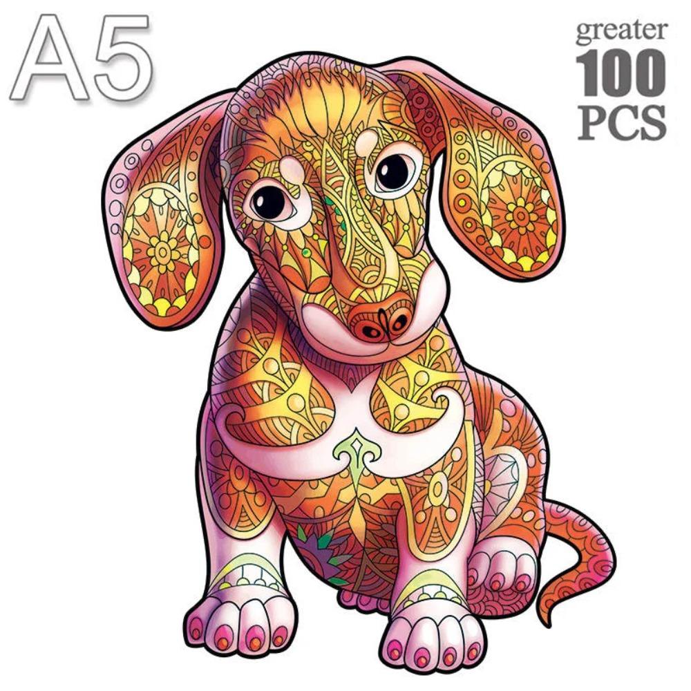 Wooden Puzzle Adult Kids Jigsaw Puzzles Puppy Dog 3D Animal Puzzles Boutique Gift Box Packaging Children Christmas Gifts Toys