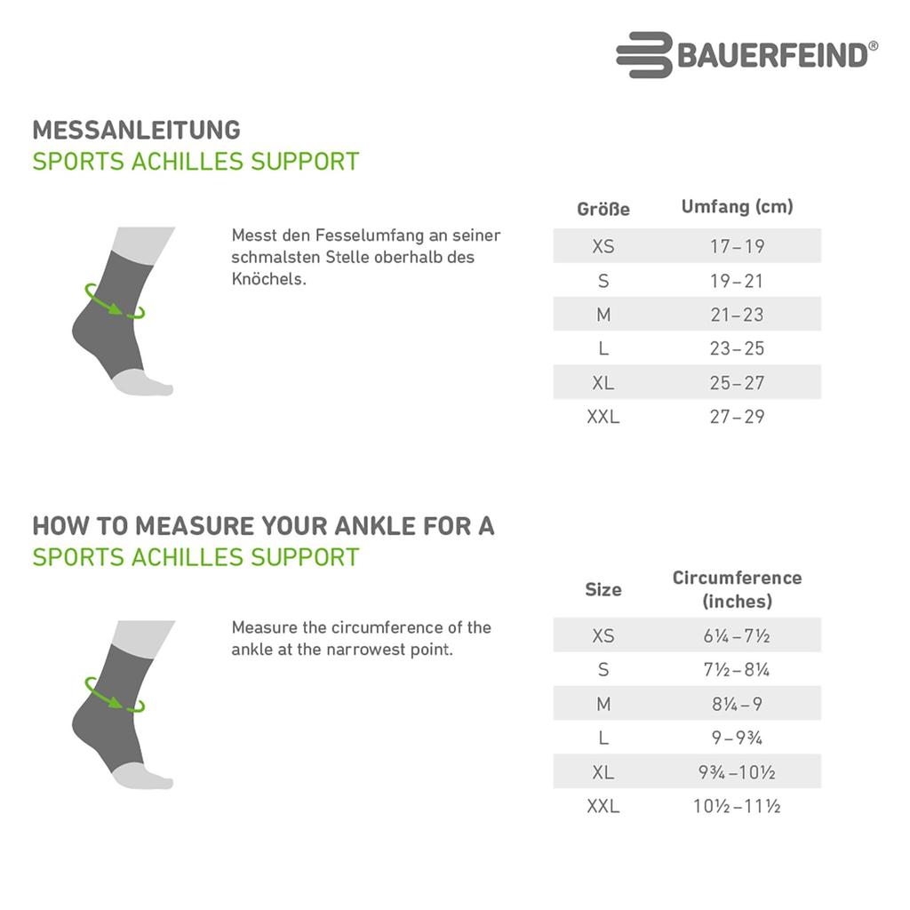 BAUERFEIND Sports Achilles Made in General Medical Silicone pad provides comfortable compression for the Achilles tendon Support, Germany, Device,