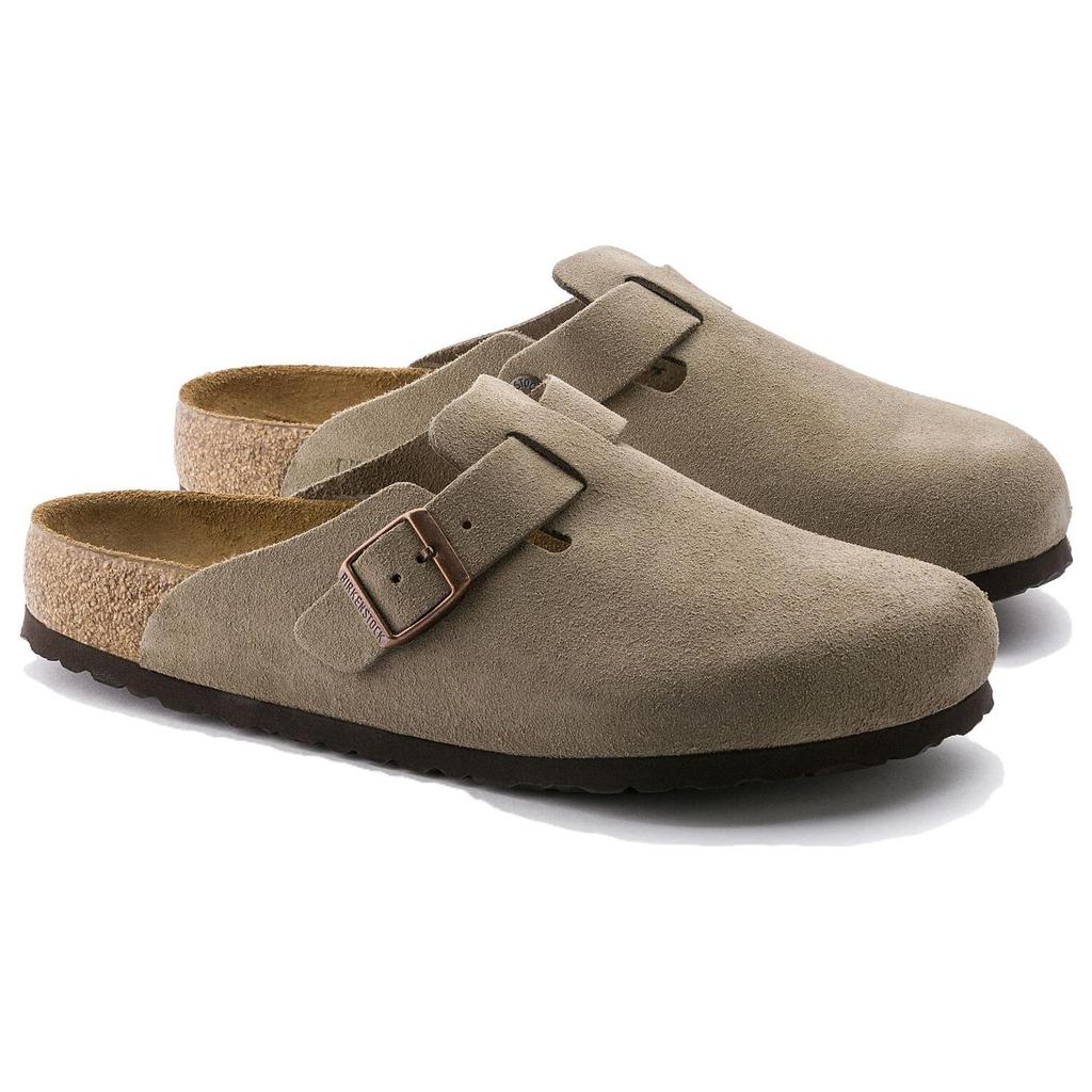 Boston Birkenstock Soft Footbed Suede Narrow 'Taupe' 0560771
