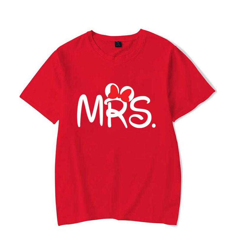 Valentine's Day T Shirts Funny MR.MRS. Print T Shirt Fashion Summer Graphic Clothing Women Men Tops Tees