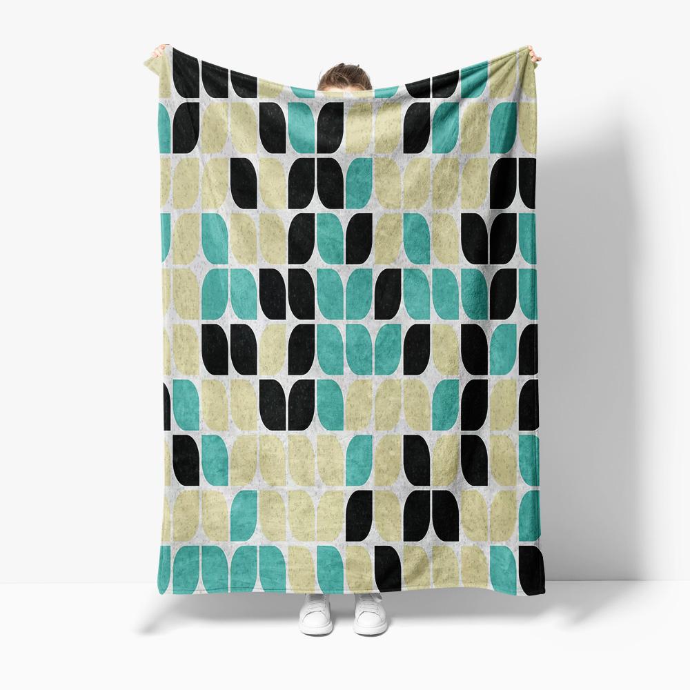 Geometric Half Moon Sofa Blanket Colorful Retro Nordic Style Cushion Cover Bedding Throw Blanket 70x100cm28x39in